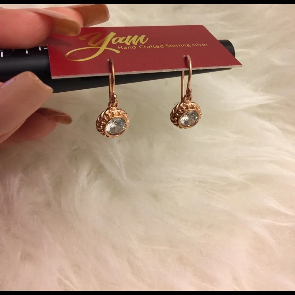 Yam Sterling Silver Hand Crafter Earrings - Picture 2 of 4